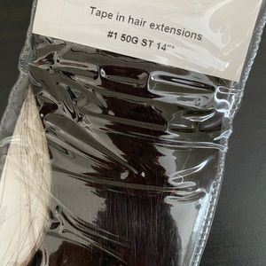 New Tape-In Hair Extensions - 50g Black 14” Length